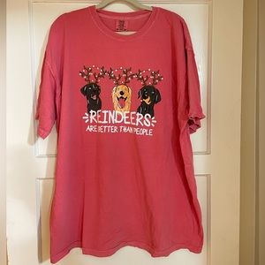 Comfort Colors Christmas T-shirt “Reindeers are better than People” Size 2X